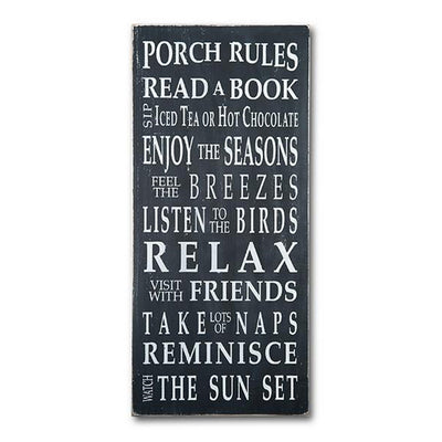 porch rules - sale, sign, - Barn Owl Primitives, vintage wood signs, typography decor,