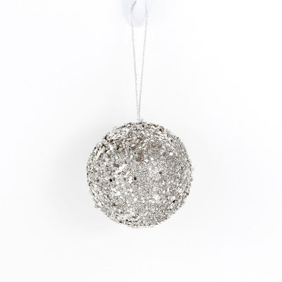 Elegant Jewel Ball Ornament - Silver