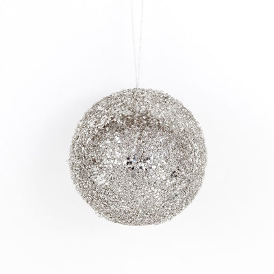 Elegant Jewel Ball Ornament - Silver