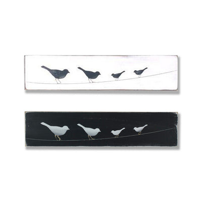 birds on a wire gallery wall sign - Barn Owl Primitives - show off your family with our personalized sign representing your family.