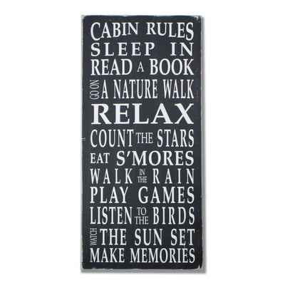 cabin rules, sign, - Barn Owl Primitives, vintage wood signs, typography decor,
