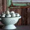 robin's egg blue enamel colander, Barn Owl Primitives