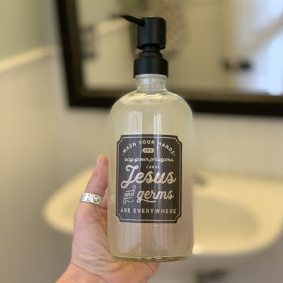 wash your hands and say your prayers sticker