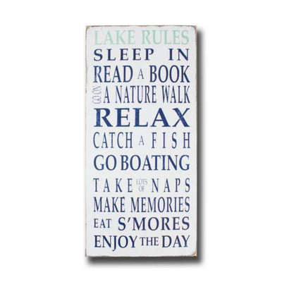 lake rules, sign, Barn Owl Primitives, home decor, vintage inspired decor