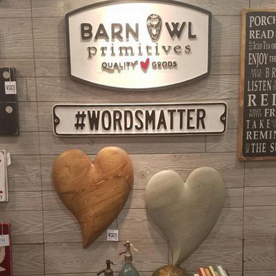 words matter vintage street sign