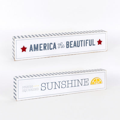 America the Beautiful Reversible Shelf Sitter Sign