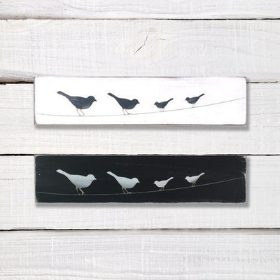 birds on a wire, sign, - Barn Owl Primitives, vintage wood signs, typography decor,