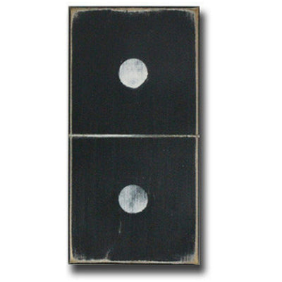 domino - small and large (black), sign, Barn Owl Primitives, large wooden domino