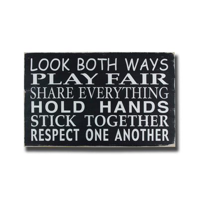 classroom rules look both ways, sign, Barn Owl Primitives, home decor, vintage inspired decor