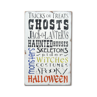 ghosts and jack-o-lanterns, sign, Barn Owl Primitives, home decor, vintage inspired decor