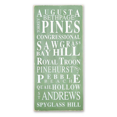 famous golf courses sign, sign, Barn Owl Primitives, home decor, vintage inspired decor