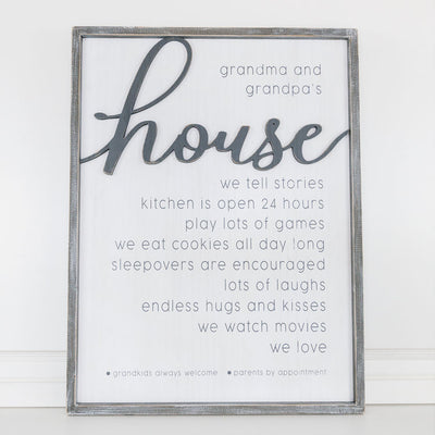 Grandma and Grandpa's House Reversible Sign