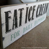 eat ice cream for daily happiness, sign, - Barn Owl Primitives, vintage wood signs, typography decor,