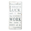 i'm a great believer in luck, sign, Barn Owl Primitives, home decor, vintage inspired decor