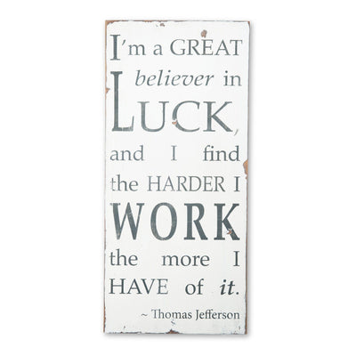 i'm a great believer in luck, sign, Barn Owl Primitives, home decor, vintage inspired decor