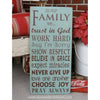 family rules - in our family we, sign, - Barn Owl Primitives, vintage wood signs, typography decor, 