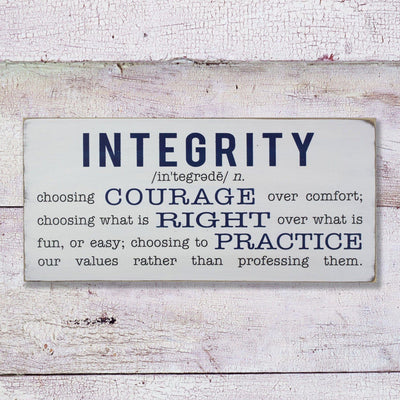 integrity definition sign - large, sign, Barn Owl Primitives, home decor, vintage inspired decor