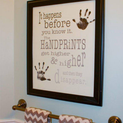 Handprints Poster - capture their handprints and be reminded with this keepsake that time with your children goes by quickly.  Enjoy the moments and remember their milestones - Barn Owl Primitives