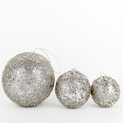 Elegant Jewel Ball Ornament - Silver