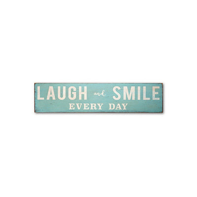 laugh and smile, sign, - Barn Owl Primitives, vintage wood signs, typography decor,