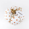 Puffy Pumpkins - orange and white polka dots