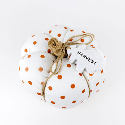 Puffy Pumpkins - orange and white polka dots
