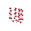 wool felt balls garland with jingle bells - red