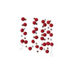 wool felt balls garland with jingle bells - red