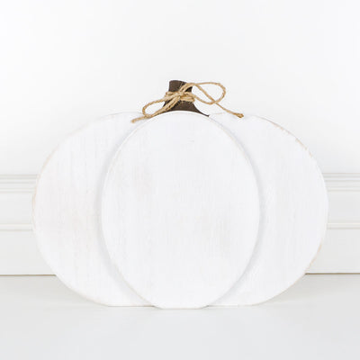 white wood pumpkins