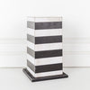 striped wooden vase stand - tall