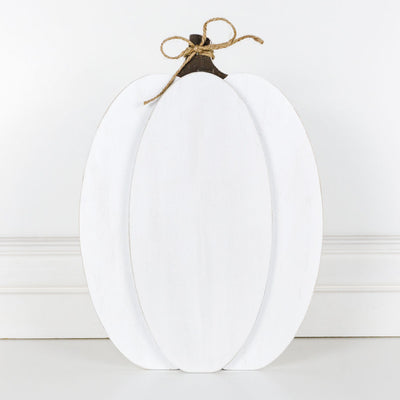 white wood pumpkins