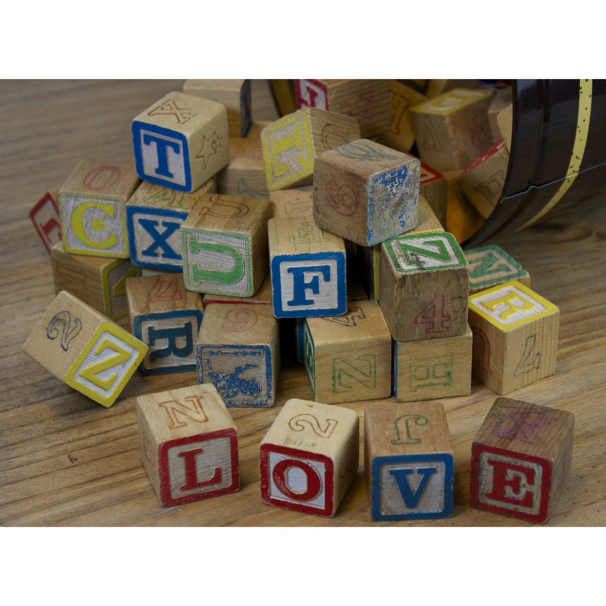 Small wooden sales alphabet blocks