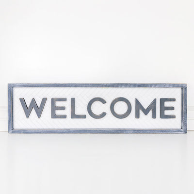 Welcome with Herringbone Reversible Sign