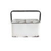 weather worn metal caddy