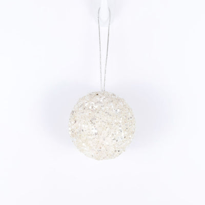 Elegant Jewel Ball Ornament - White