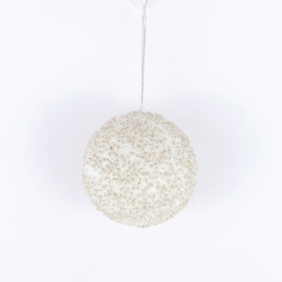 Elegant Jewel Ball Ornament - White